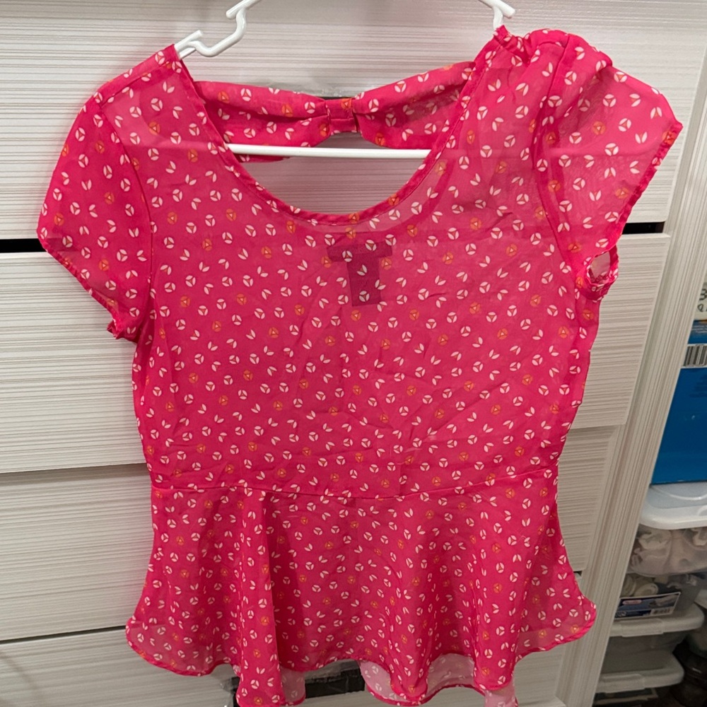 Charming Pink Floral Kids Blouse